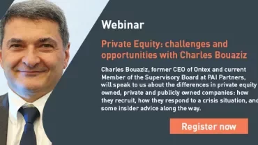 Webinar on private equity with Charles Bouaziz, discussing challenges and opportunities.