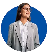 a woman smiling