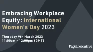 Event poster for Embracing Workplace Equity, International Women's Day 2023 on March 9th, 11am-12pm GMT.